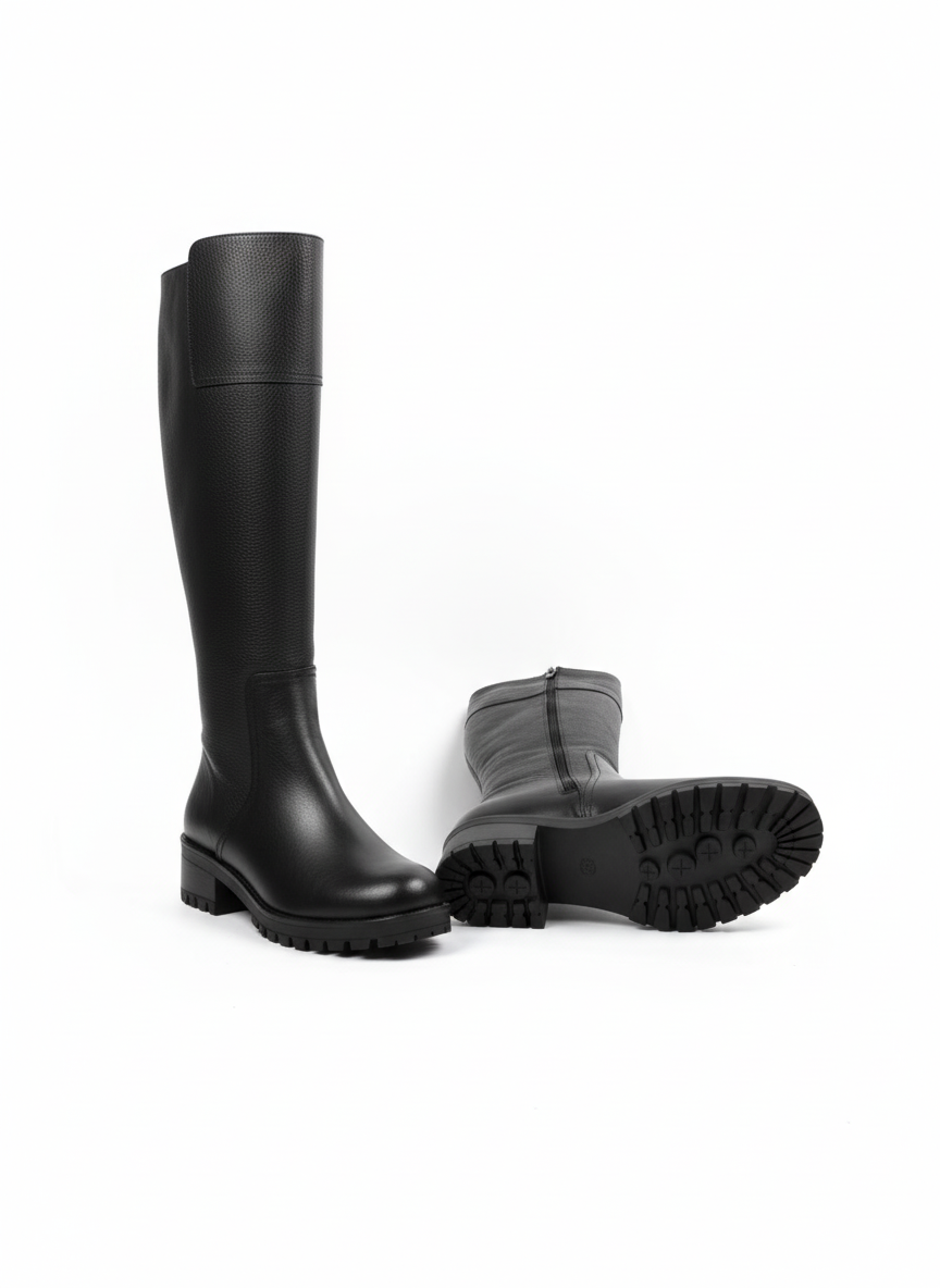 Hakiki Deri Siyah Kadın Çizme - 25ENV1044