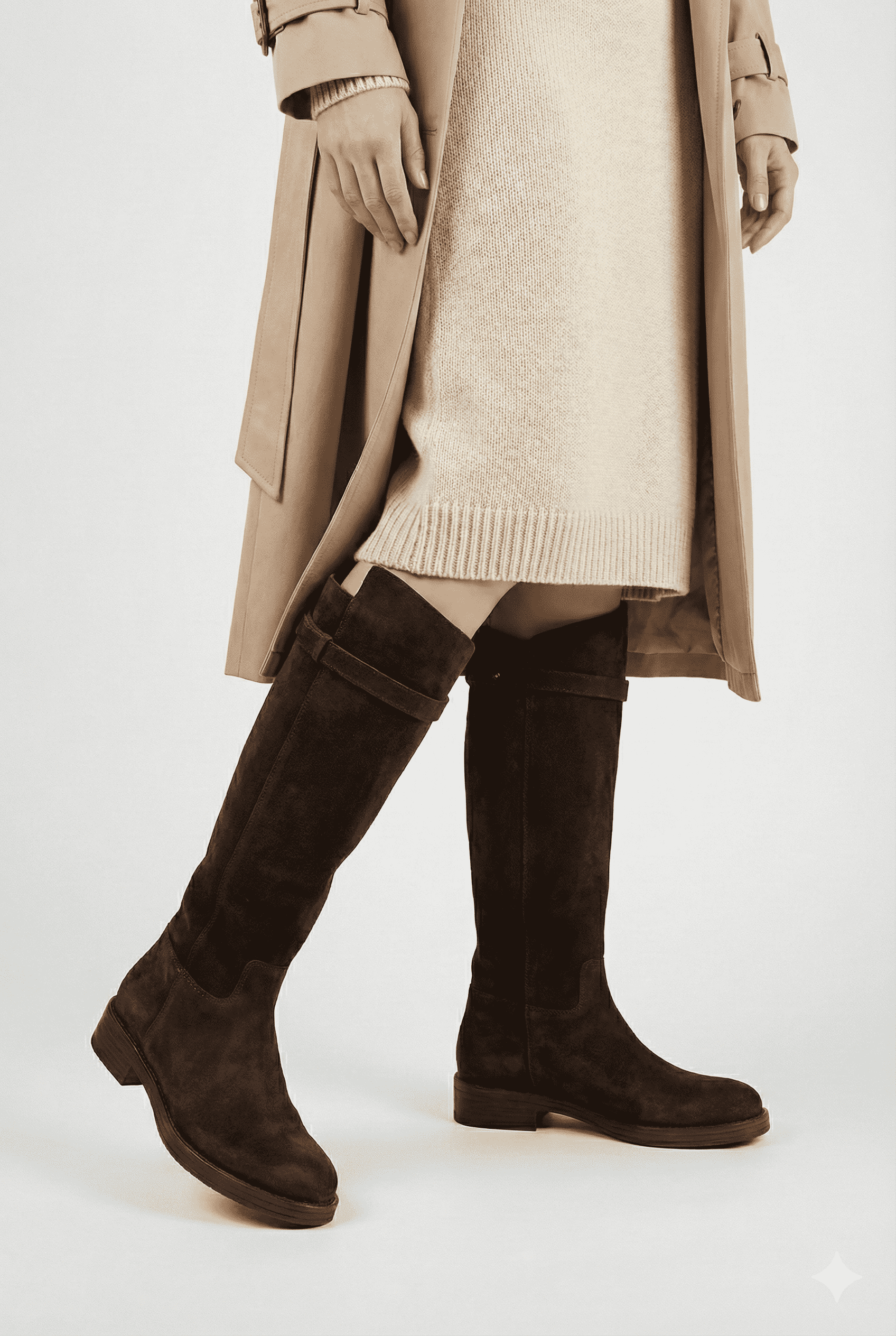 Anora Hakiki Deri Kadın Çizme 25IZLFK301 Acı Kahve Süet