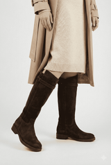 Anora Hakiki Deri Kadın Çizme 25IZLFK301 Acı Kahve Süet