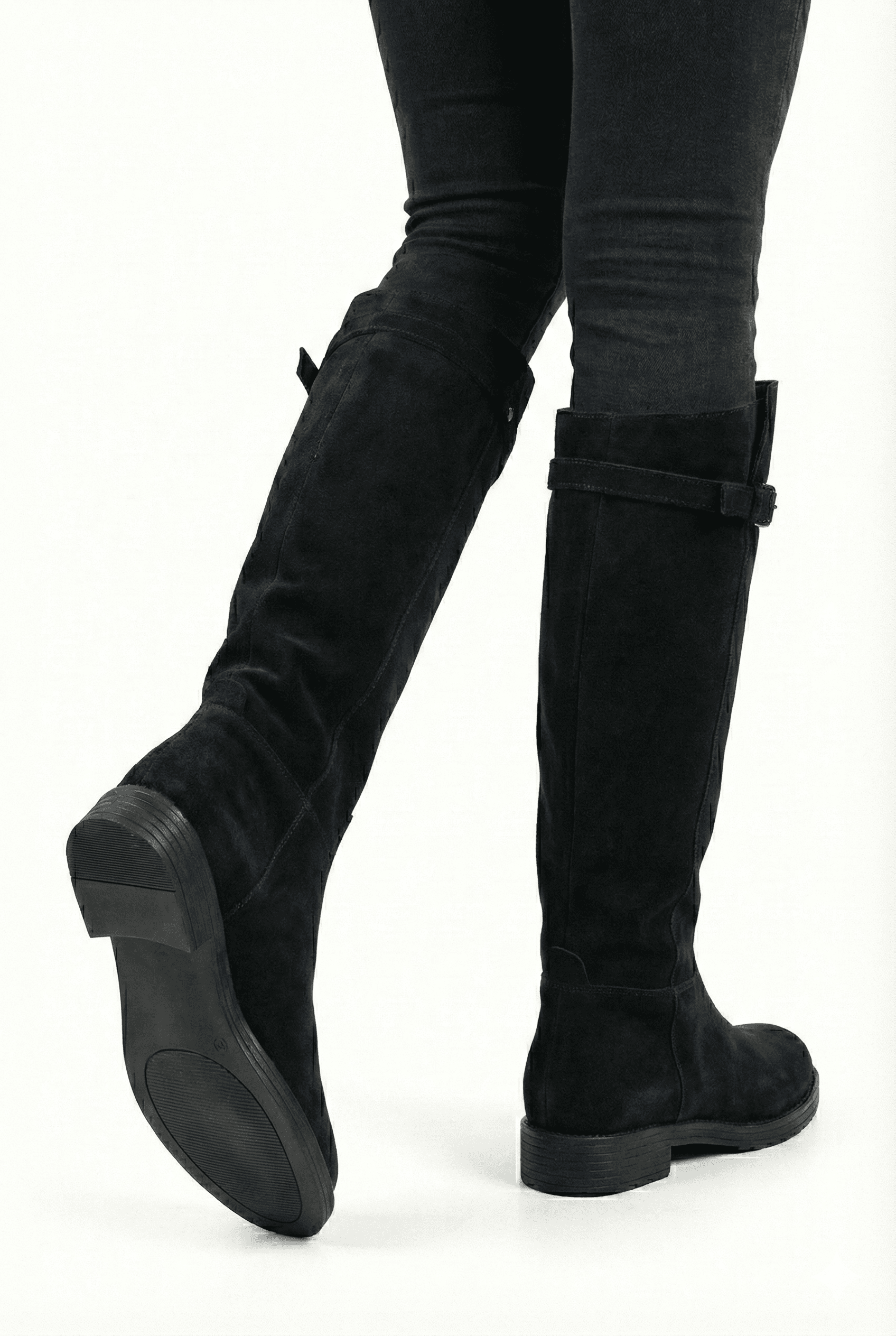 Anora Hakiki Deri Kadın Çizme 25IZLFK301 Siyah Süet