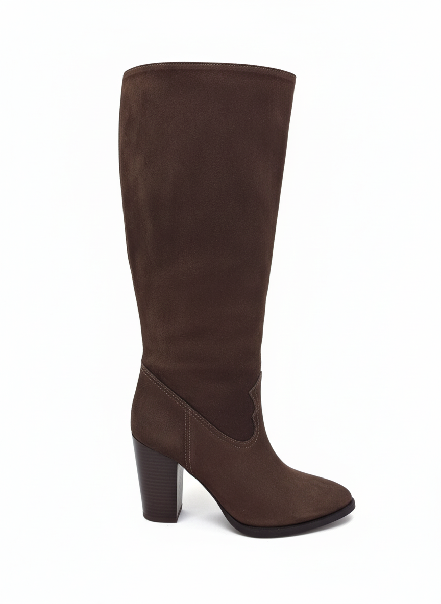 Hakiki Deri Kadın Çizme - Kalın Topuk 25HSY1976