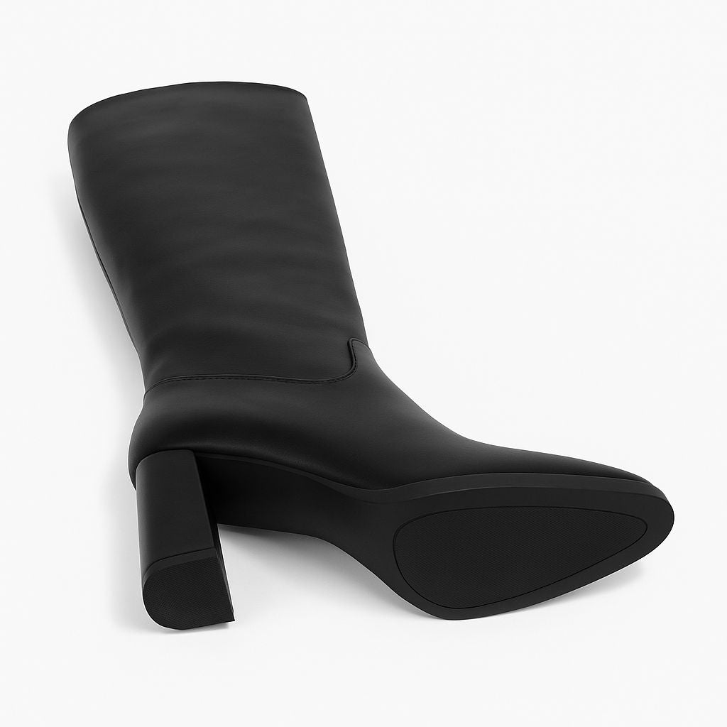 Hakiki Deri Kadın Çizme - Kalın Topuk 25HSY1976