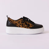 Hakiki Deri Kadın Sneaker Ayakkabı -Leopar-25PST9078