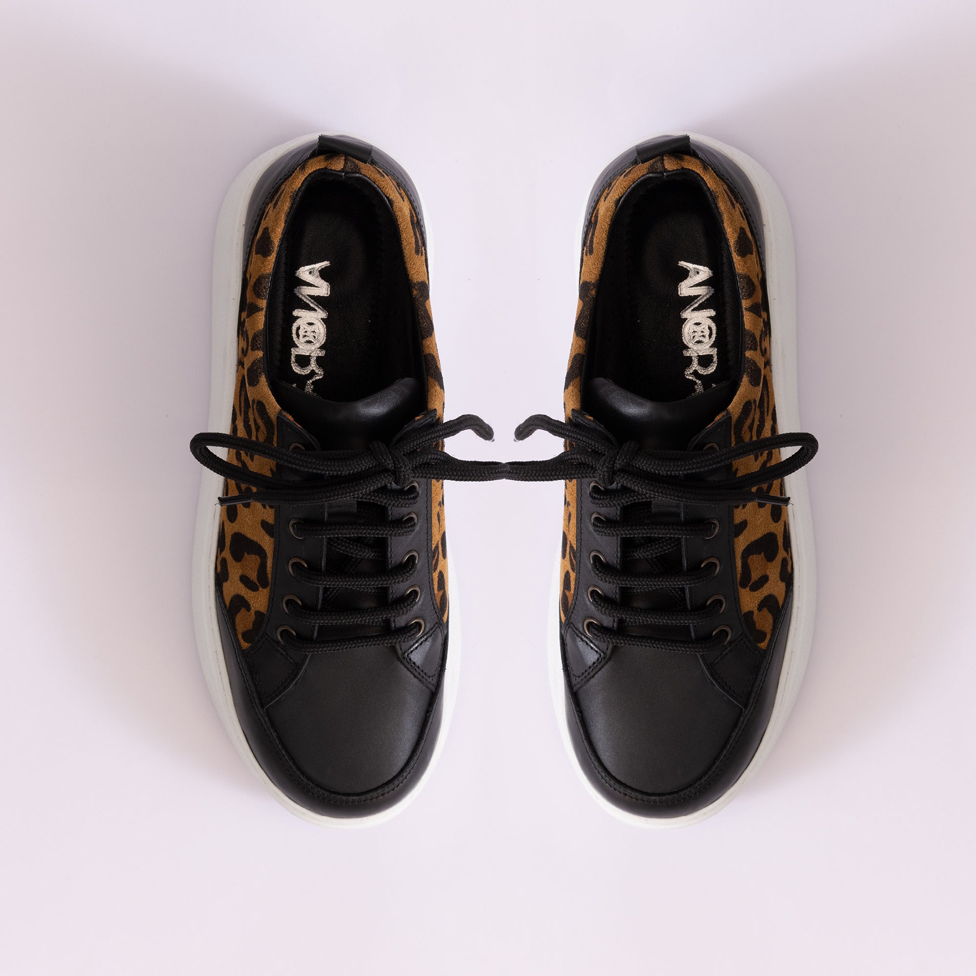 Hakiki Deri Kadın Sneaker Ayakkabı -Leopar-25PST9078