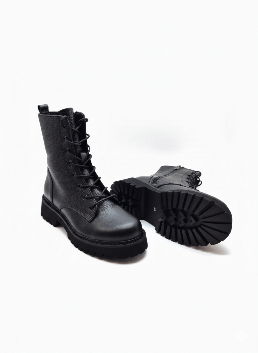 Hakiki Deri Postal Kadın Bot Siyah-26POSTAL01