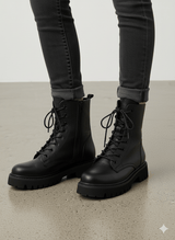 Hakiki Deri Postal Kadın Bot Siyah-26POSTAL01