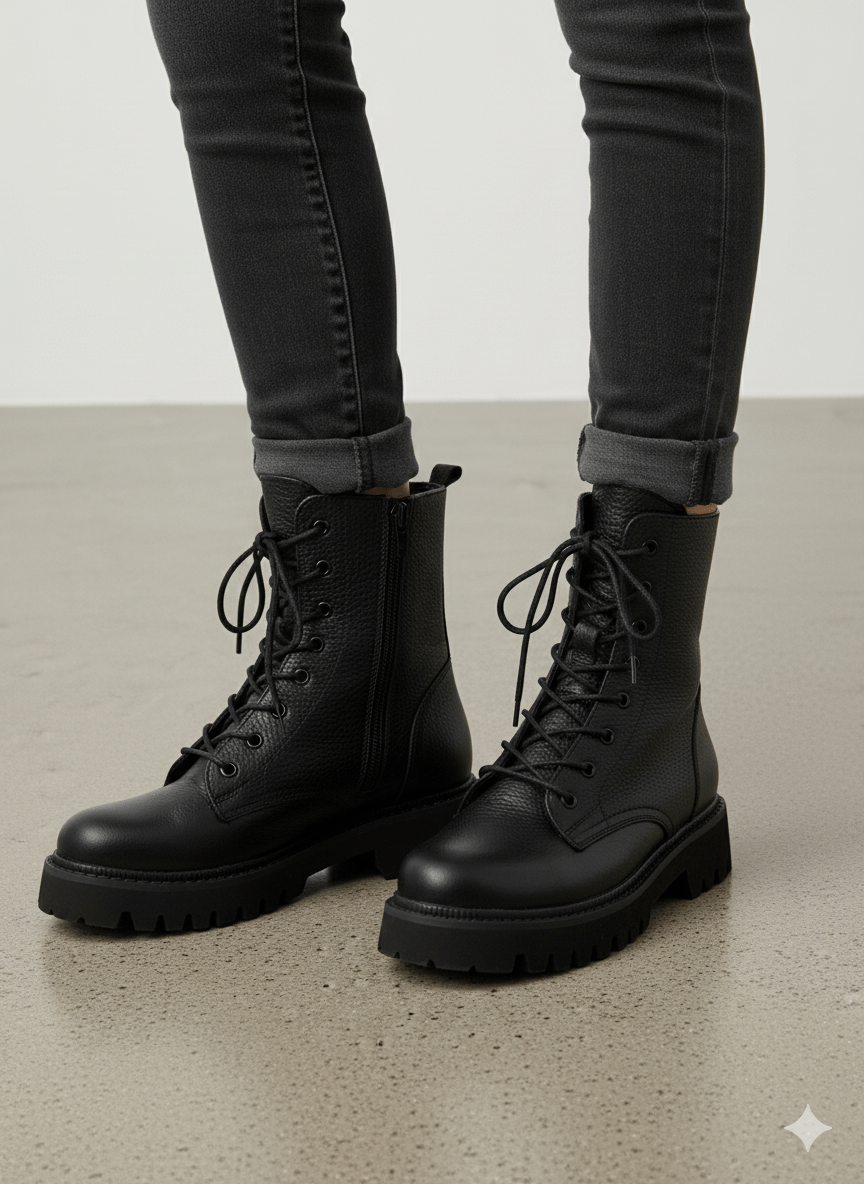 Hakiki Deri Postal Kadın Bot Siyah-26POSTAL01