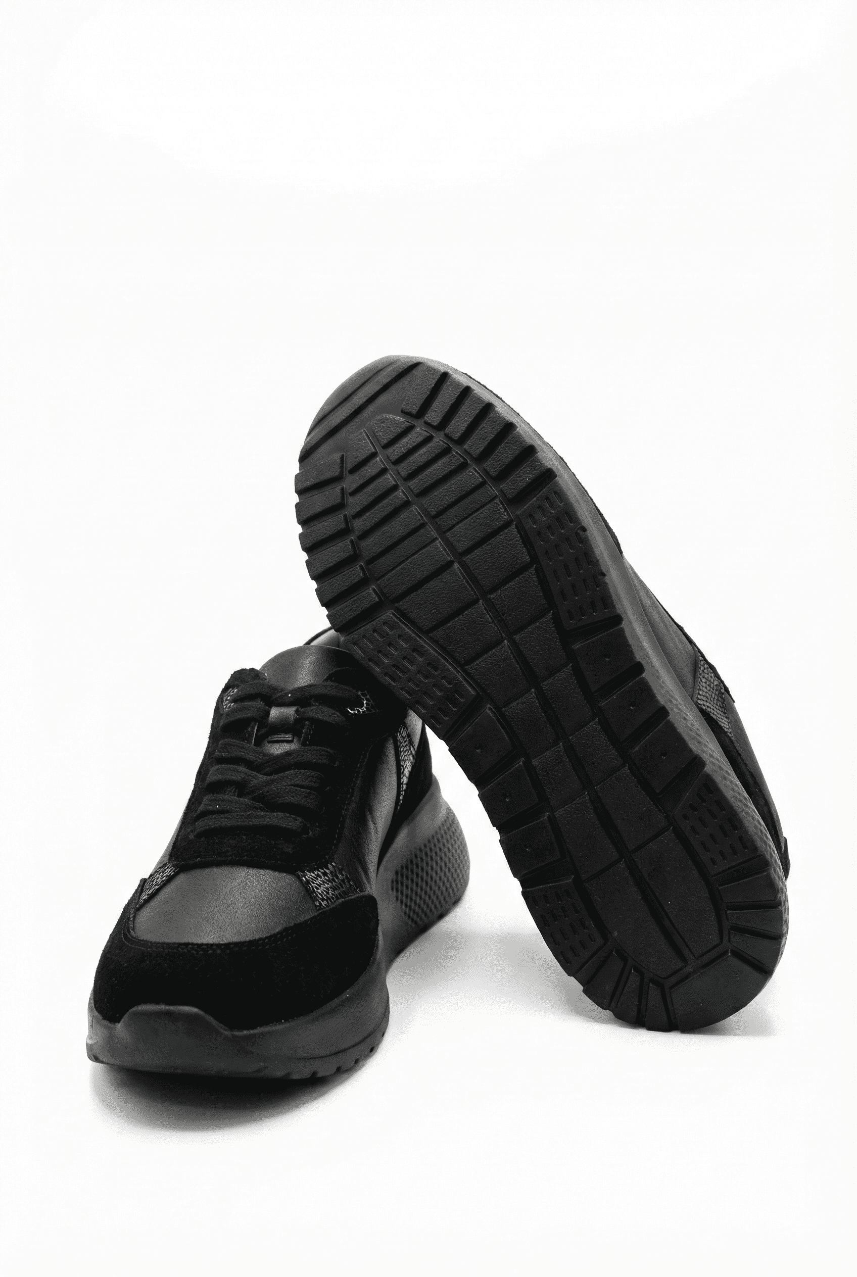 KADIN DERİ SPOR AYAKKABI-25KSRM224-SİYAH