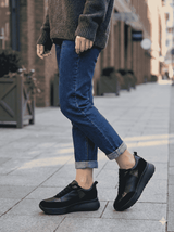 KADIN DERİ SPOR AYAKKABI-25KSRM224-SİYAH