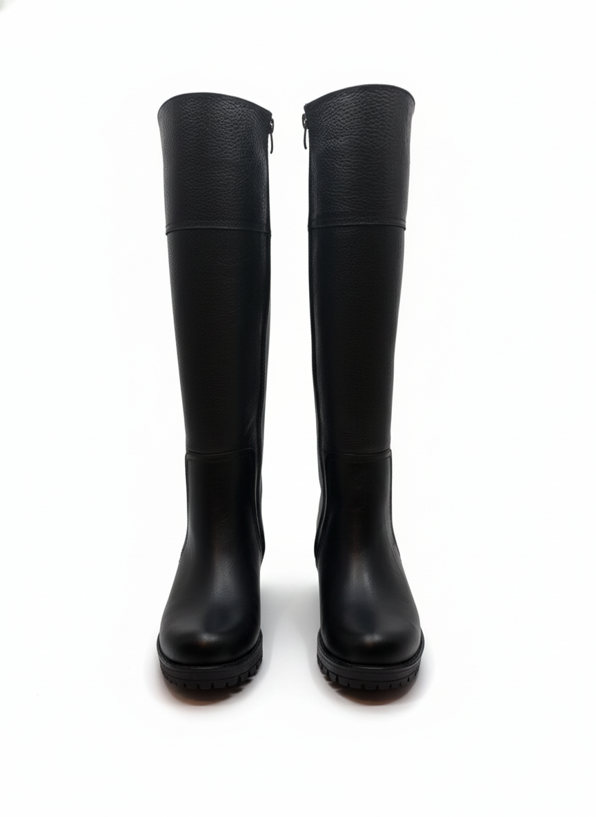 Hakiki Deri Siyah Kadın Çizme - 25ENV1044