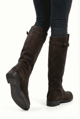 Anora Hakiki Deri Kadın Çizme 25IZLFK301 Acı Kahve Süet