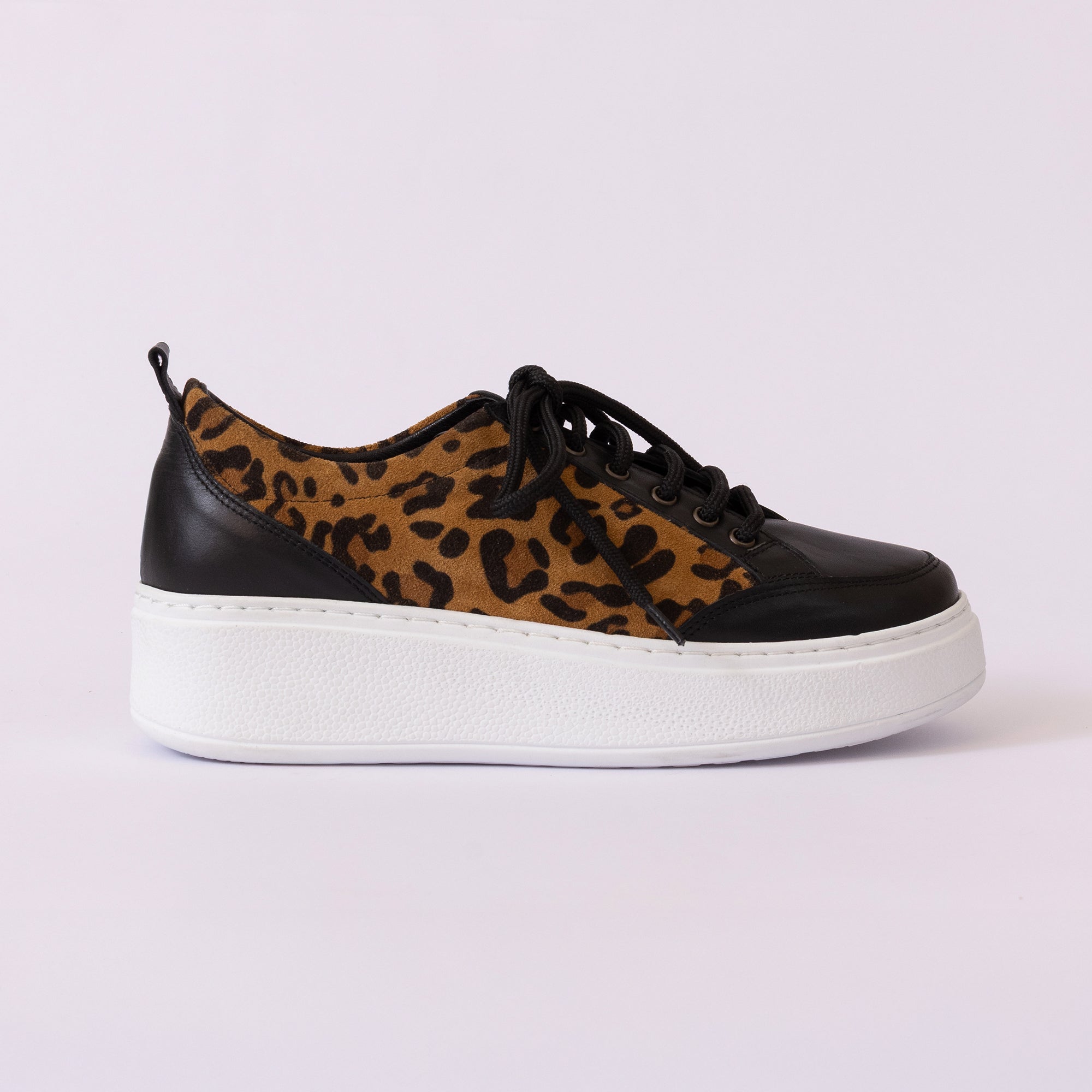 Hakiki Deri Kadın Sneaker Ayakkabı -Leopar-25PST9078