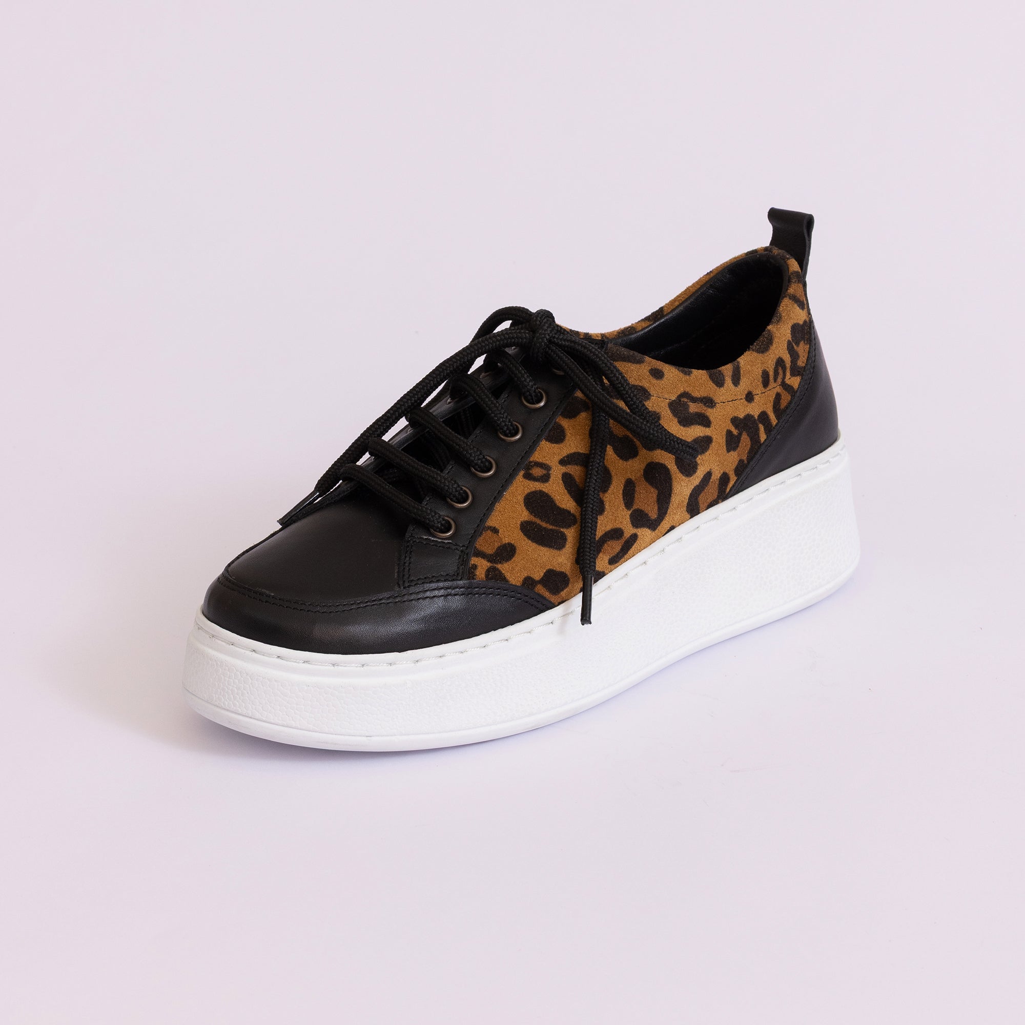 Hakiki Deri Kadın Sneaker Ayakkabı -Leopar-25PST9078