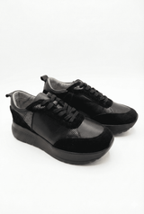 KADIN DERİ SPOR AYAKKABI-25KSRM224-SİYAH