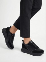 KADIN DERİ SPOR AYAKKABI-25KSRM224-SİYAH